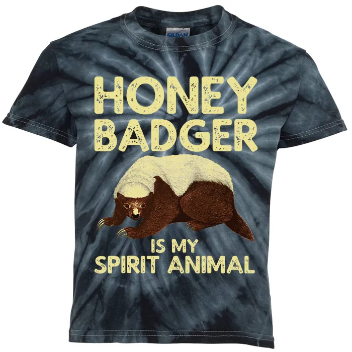 Cool Honey Badger Spirit Animal Lover Wildlife Kids Tie-Dye T-Shirt