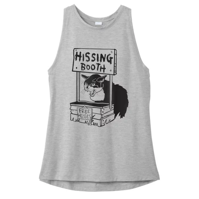 Cat Hissing Booth Free Hisses Ladies Tri-Blend Wicking Tank