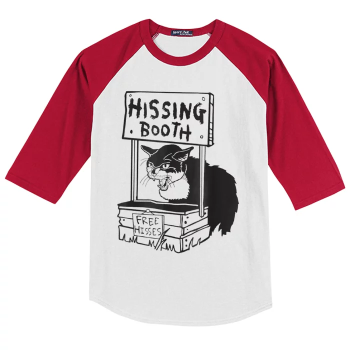 Cat Hissing Booth Free Hisses Kids Colorblock Raglan Jersey