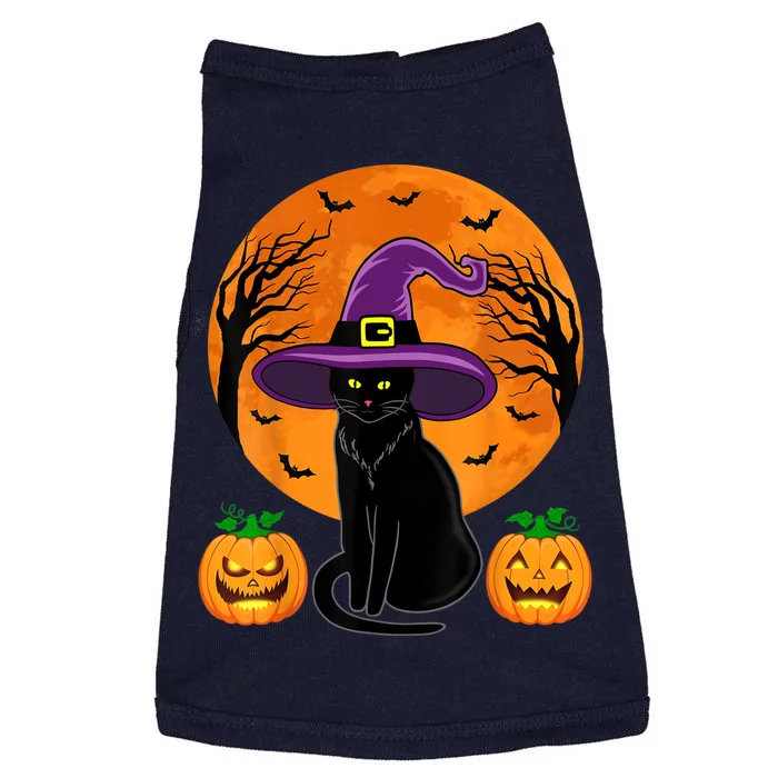 Cute Halloween Black Cat Witch Hat Pumpkin For Girl Doggie Tank