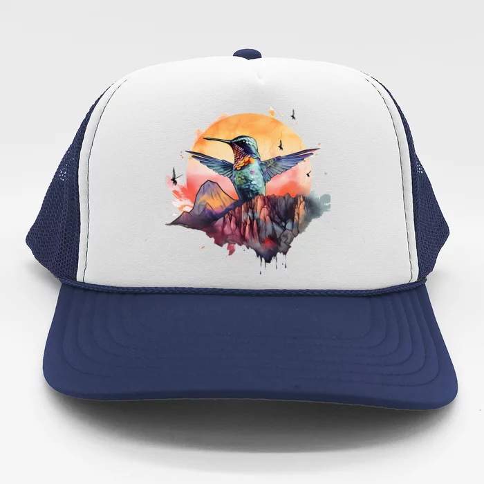 Colorful Hummingbird Bird Watching Earth Day Nature Lovers Trucker Hat