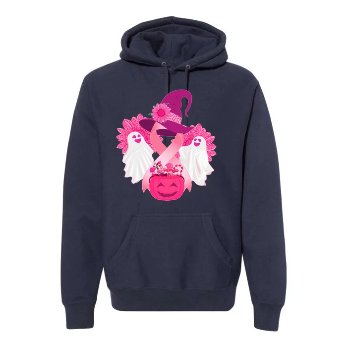 Cute Halloween Breast Cancer Awareness Premium Hoodie