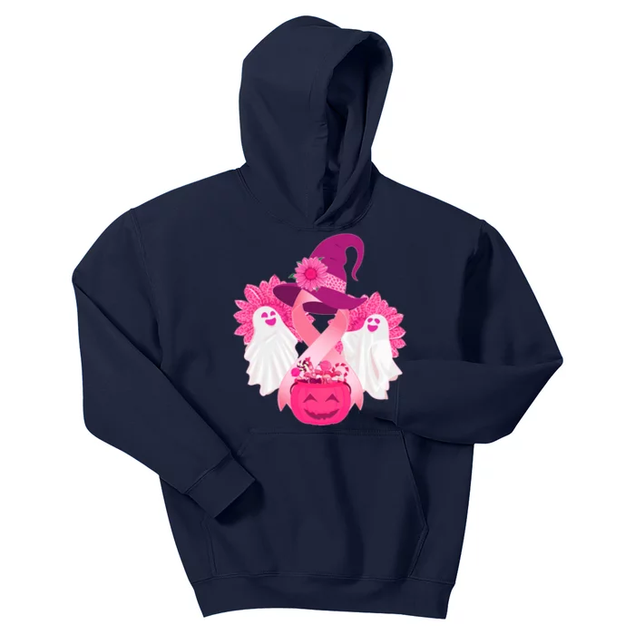 Cute Halloween Breast Cancer Awareness Kids Hoodie