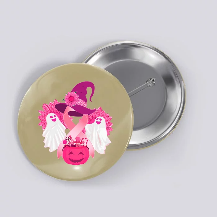 Cute Halloween Breast Cancer Awareness Button