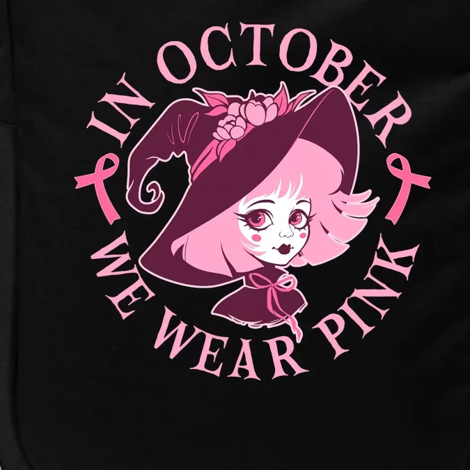 Cute Halloween Breast Cancer Awareness In October We Wear Pink Witch Impact Tech Backpack