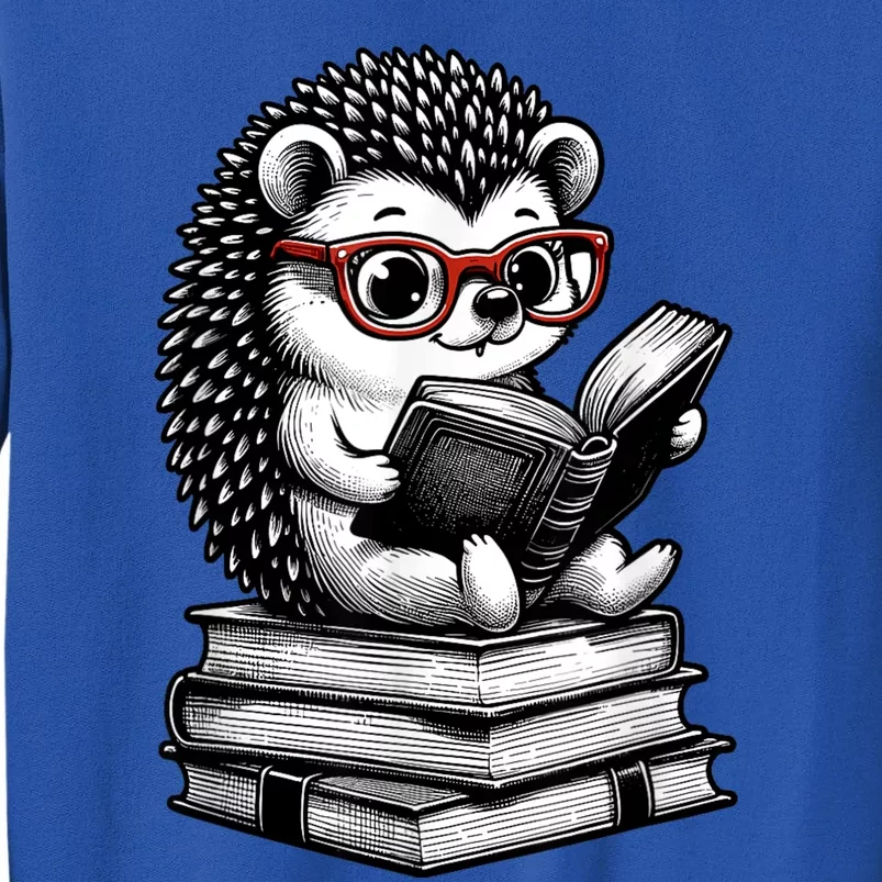 Cute Hedgehog Book Nerd Funny Readers Sweatshirt