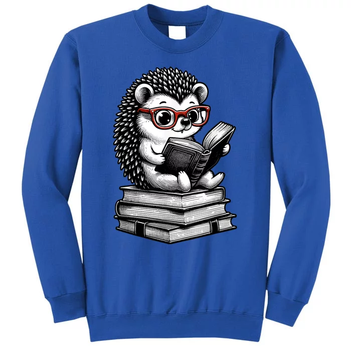 Cute Hedgehog Book Nerd Funny Readers Sweatshirt