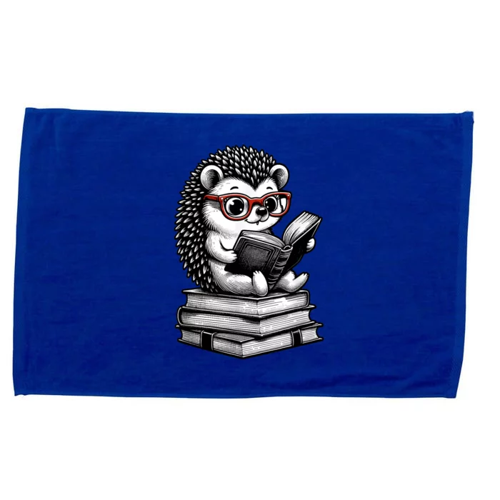 Cute Hedgehog Book Nerd Funny Readers Microfiber Hand Towel