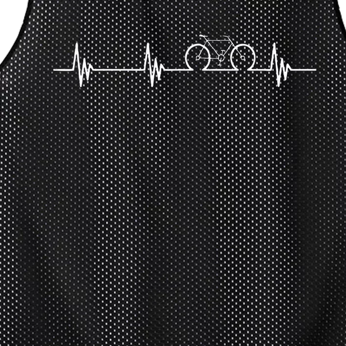 Cycling Heartbeat Bicycle Love Biking Gifts Mesh Reversible Basketball Jersey Tank