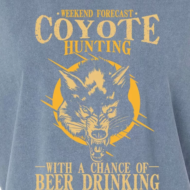 Coyote Hunting Beer Ing Gift Garment-Dyed Women's Muscle Tee