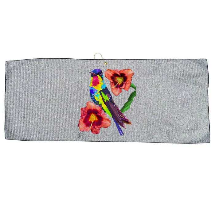 Colorful Hummingbird Bird Animal Birthday Mother’s Earth Day Gift Large Microfiber Waffle Golf Towel