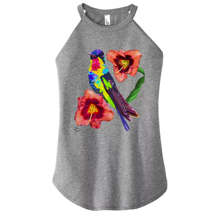 Colorful Hummingbird Bird Animal Birthday Mother’s Earth Day Gift Women’s Perfect Tri Rocker Tank