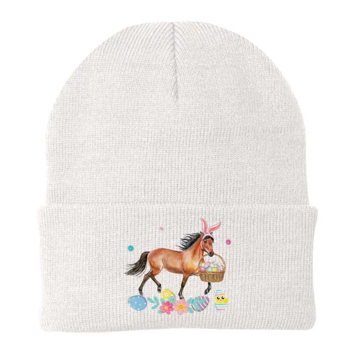 Cute Horse Bunny Ears Easter Eggs Basket Horse Knit Cap Winter Beanie