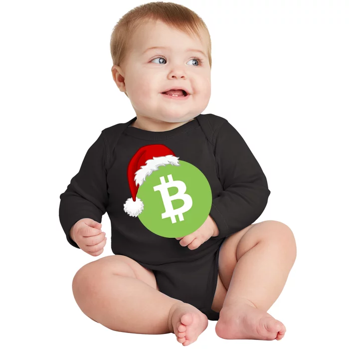 Christmas Hat Bitcoin Cash Funny Santa Hat Bitcoin Cash Funny Bitcoin Cash Baby Long Sleeve Bodysuit