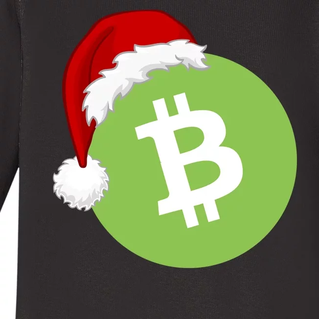 Christmas Hat Bitcoin Cash Funny Santa Hat Bitcoin Cash Funny Bitcoin Cash Baby Long Sleeve Bodysuit