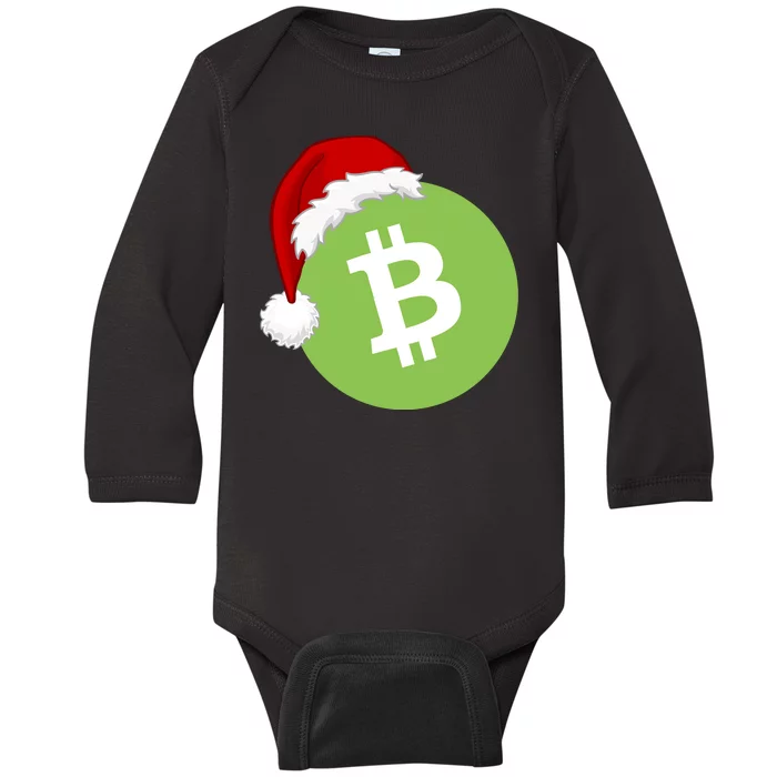 Christmas Hat Bitcoin Cash Funny Santa Hat Bitcoin Cash Funny Bitcoin Cash Baby Long Sleeve Bodysuit