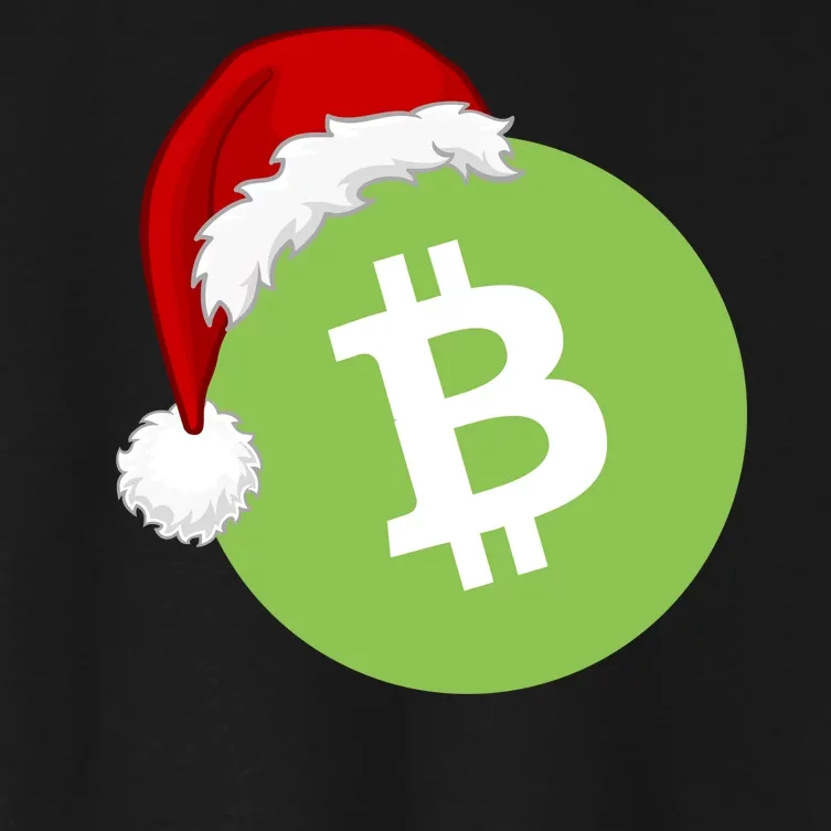 Christmas Hat Bitcoin Cash Funny Santa Hat Bitcoin Cash Funny Bitcoin Cash Women's Crop Top Tee