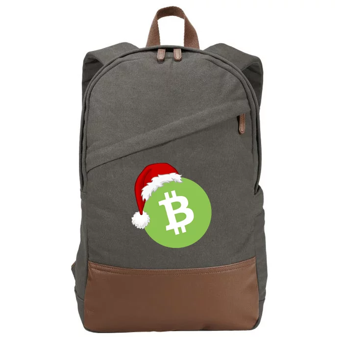 Christmas Hat Bitcoin Cash Funny Santa Hat Bitcoin Cash Funny Bitcoin Cash Cotton Canvas Backpack