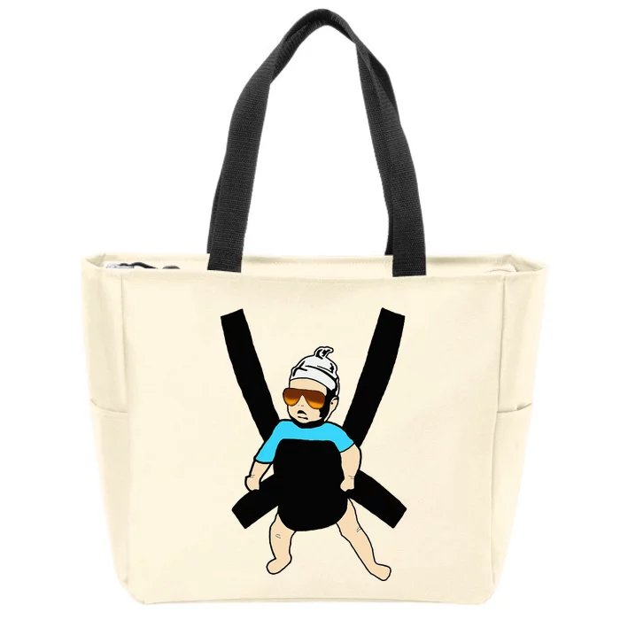 Carlos Hangover Baby With Sunglasses In A Strap Zip Tote Bag