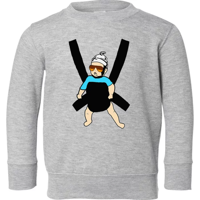 Carlos Hangover Baby With Sunglasses In A Strap Toddler Sweatshirt