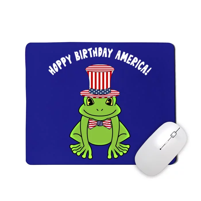 Cute Happy Birthday America Frog Pun Patriotic American Flag Great Gift Mousepad