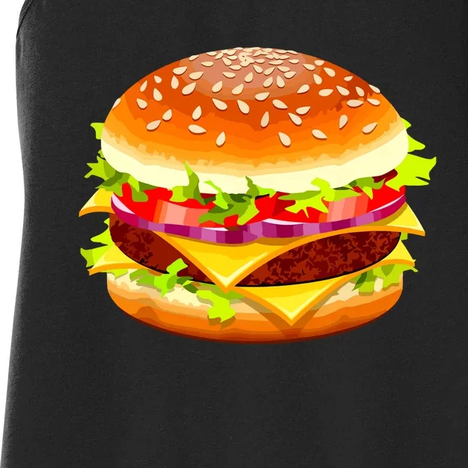 Cheeseburger Hamburger Burger Funny Food Halloween Costume Women's Racerback Tank