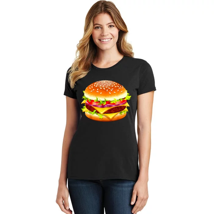 Cheeseburger Hamburger Burger Funny Food Halloween Costume Women's T-Shirt