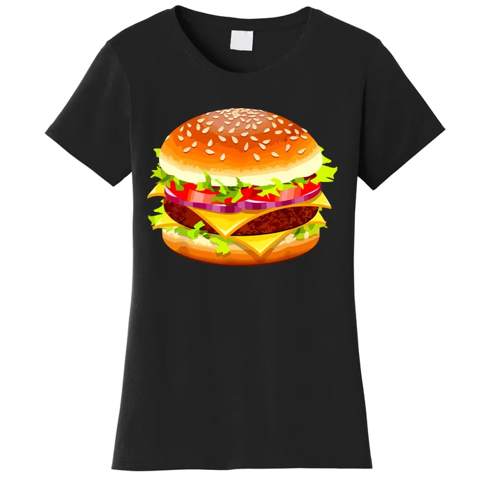 Cheeseburger Hamburger Burger Funny Food Halloween Costume Women's T-Shirt