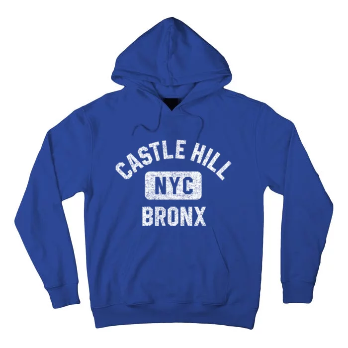 Castle Hill Bronx Nyc Gym Style Distressed White Print Cute Gift Tall Hoodie