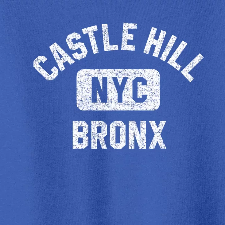 Castle Hill Bronx Nyc Gym Style Distressed White Print Cute Gift Toddler T-Shirt