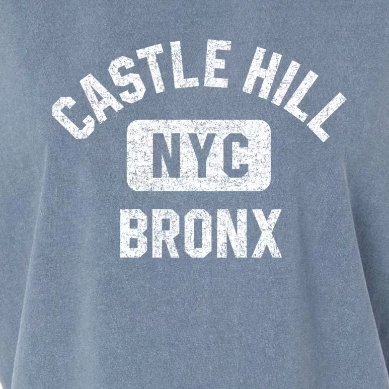 Castle Hill Bronx Nyc Gym Style Distressed White Print Cute Gift Garment-Dyed Women's Muscle Tee