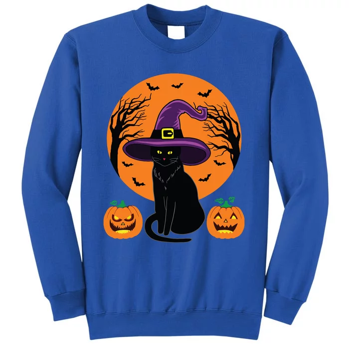 Cute Halloween Black Cat Witch Hat Pumpkin For Kids Girls Sweatshirt