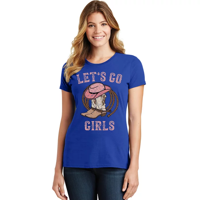 Cowboy Hat Boots LetS Go Girl Western Women's T-Shirt