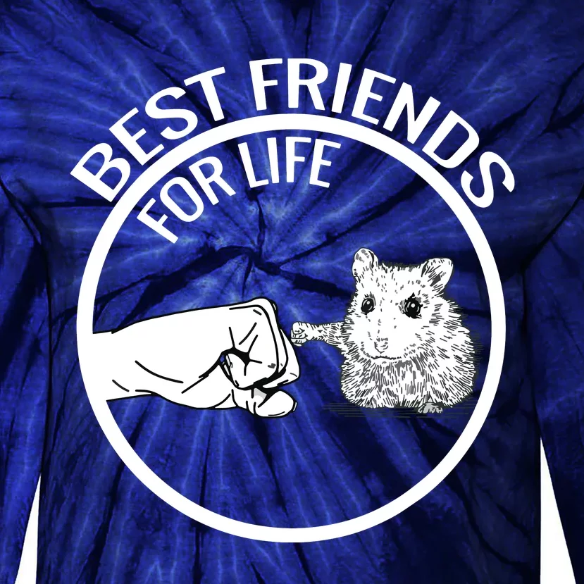 Cute Hamster Best Friends For Life Gift Tie-Dye Long Sleeve Shirt