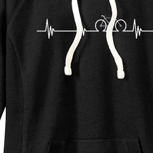 Cycling Heartbeat Bicycle Love Biking Gifts Women's Fleece Hoodie