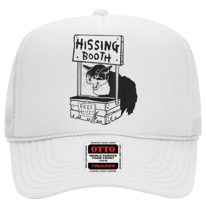 Cat Hissing Booth Free Hisses High Crown Mesh Trucker Hat