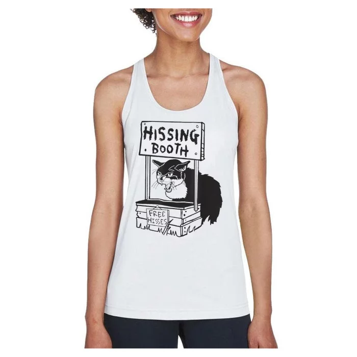 Cat Hissing Booth Free Hisses Women's Racerback Tank