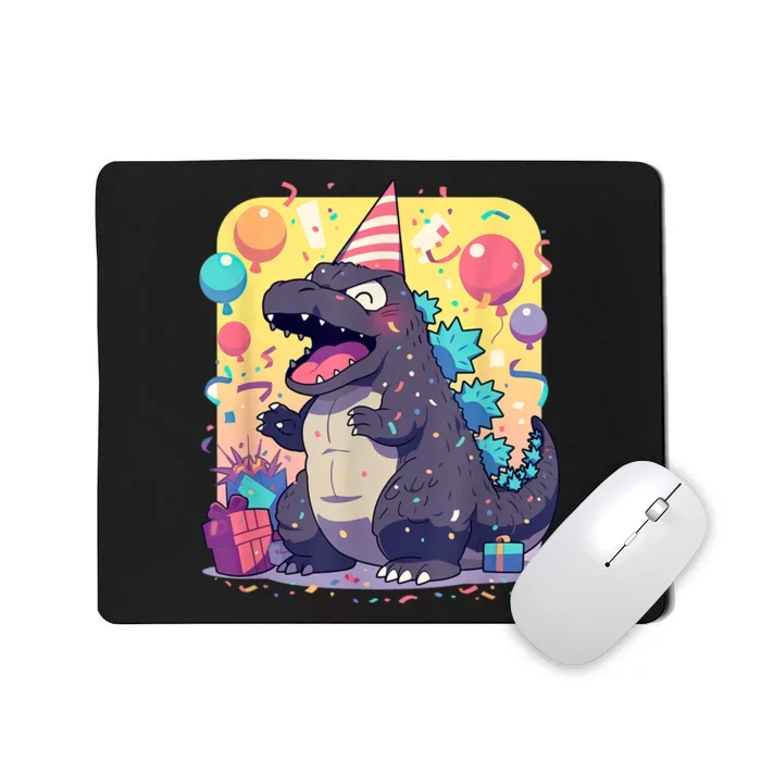 Cute Happy Birthday Japanese Kaiju Monster Epic Party Mousepad