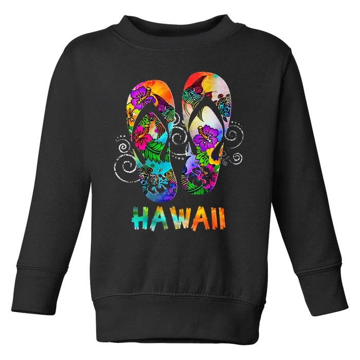 Cute Hawaii Beach Flipflops Hawaiian Island Cruise Vacay Toddler Sweatshirt