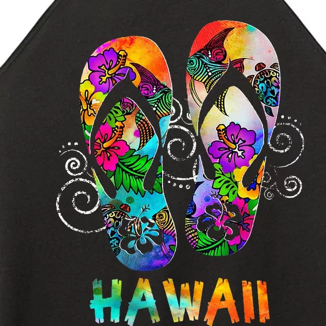 Cute Hawaii Beach Flipflops Hawaiian Island Cruise Vacay Women’s Perfect Tri Rocker Tank