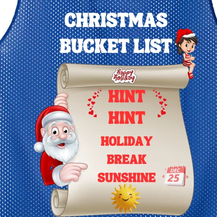 Christmas Hint Bucket List Holiday Funny Great Gift Mesh Reversible Basketball Jersey Tank