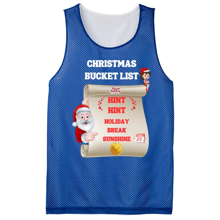 Christmas Hint Bucket List Holiday Funny Great Gift Mesh Reversible Basketball Jersey Tank