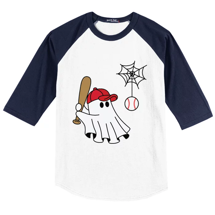 Cute Halloween Baseball Ghost Game Day Baseball Lover Baseball Sleeve Shirt