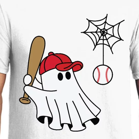 Cute Halloween Baseball Ghost Game Day Baseball Lover Pajama Set