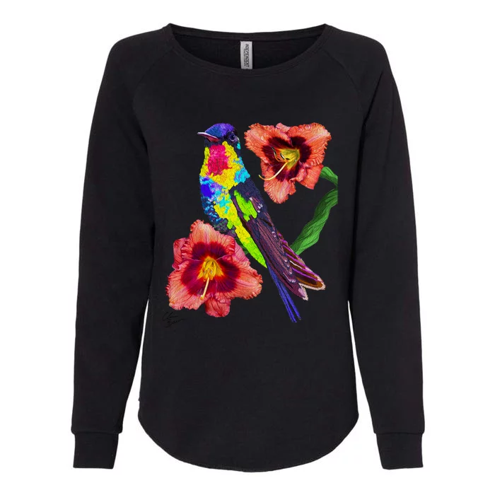 Colorful Hummingbird Bird Animal Birthday Mother’s Earth Day Gift Womens California Wash Sweatshirt