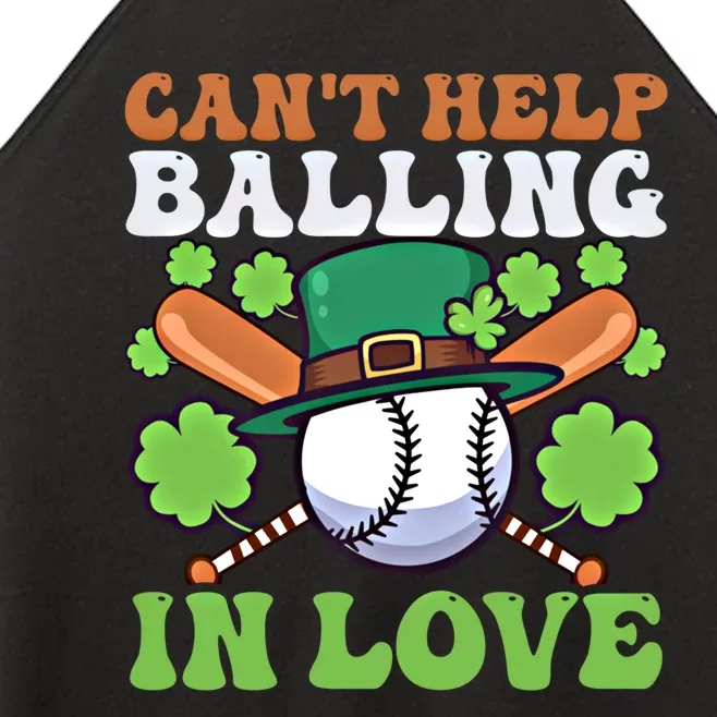 CanT Help Balling In Love Design St Patricks Baseball Gift Women’s Perfect Tri Rocker Tank