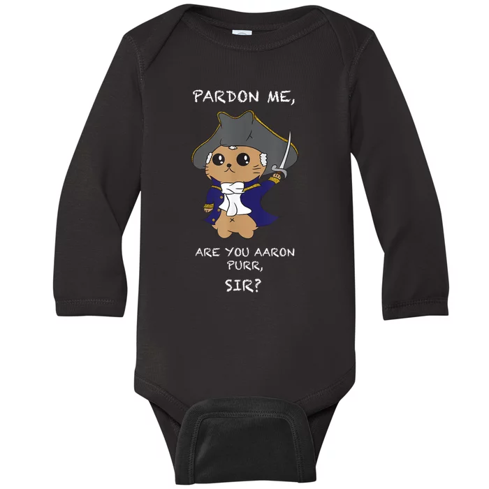 Cute Hamilton Cat Baby Long Sleeve Bodysuit