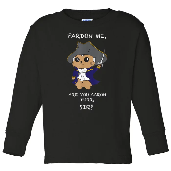 Cute Hamilton Cat Toddler Long Sleeve Shirt