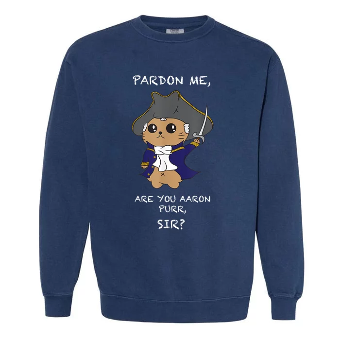 Cute Hamilton Cat Garment-Dyed Sweatshirt