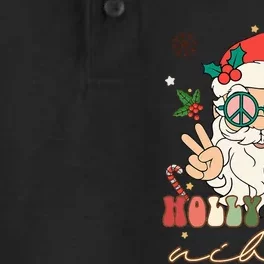 Cute Holly Christmas Jolly Vibes Hippie Santa Winter Holiday Dry Zone Grid Performance Polo